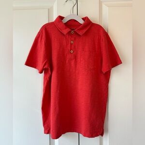 Mini Boden Boys 100% Cotton Slub Polo Shirt Jam Red (Size 11-12)
